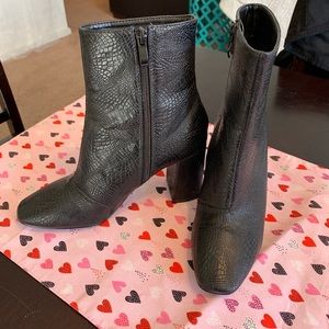 Black Snakeskin Booties